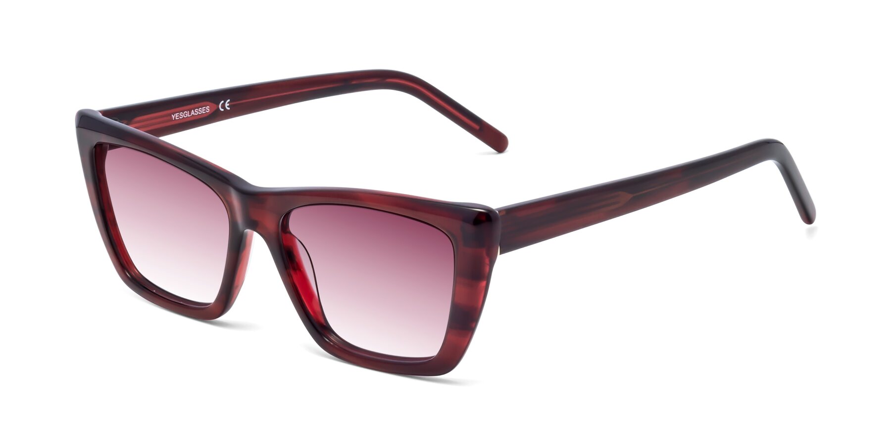 Angle of 1494 in Stripe Wine with Wine Gradient Lenses