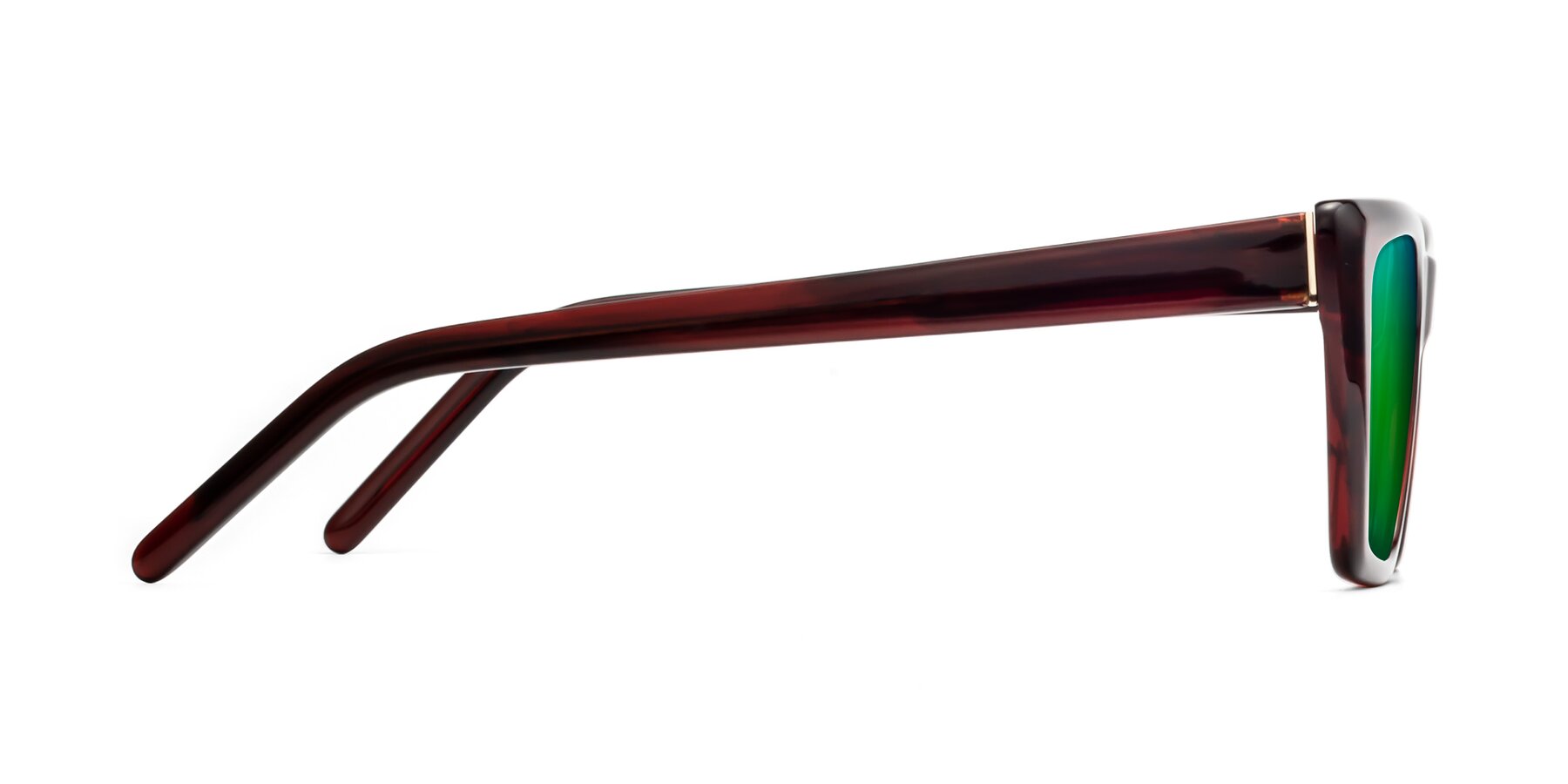Side of 1494 in Stripe Wine with Green Mirrored Lenses