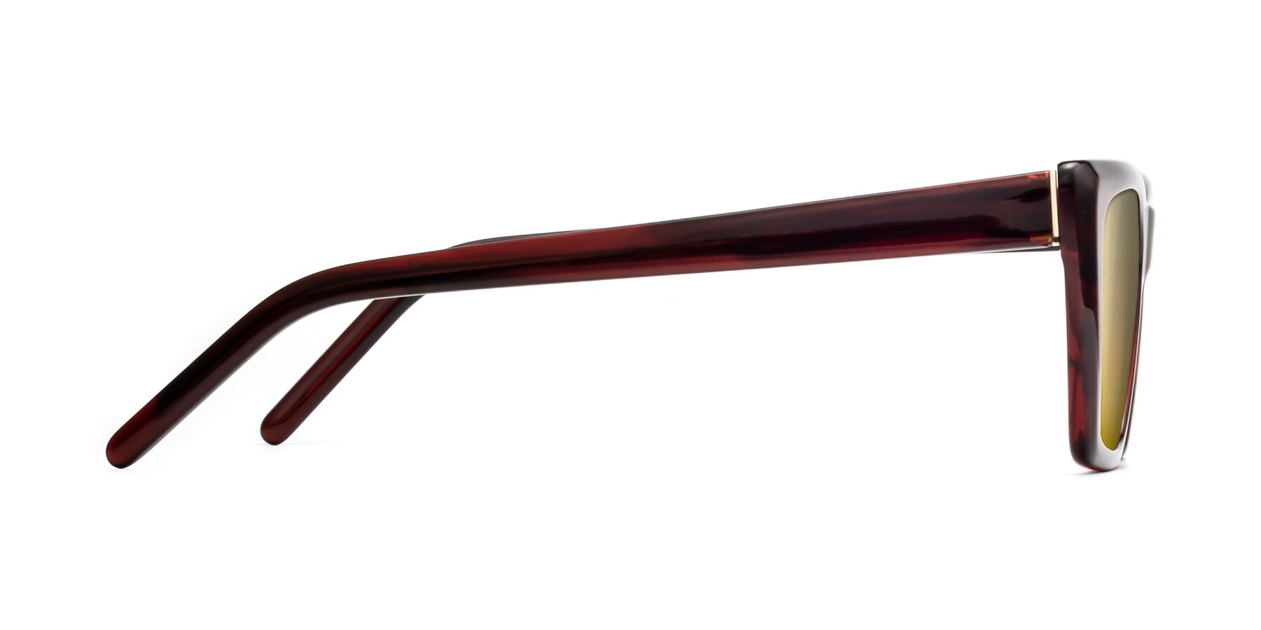 Side of 1494 in Stripe Wine with Gold Mirrored Lenses