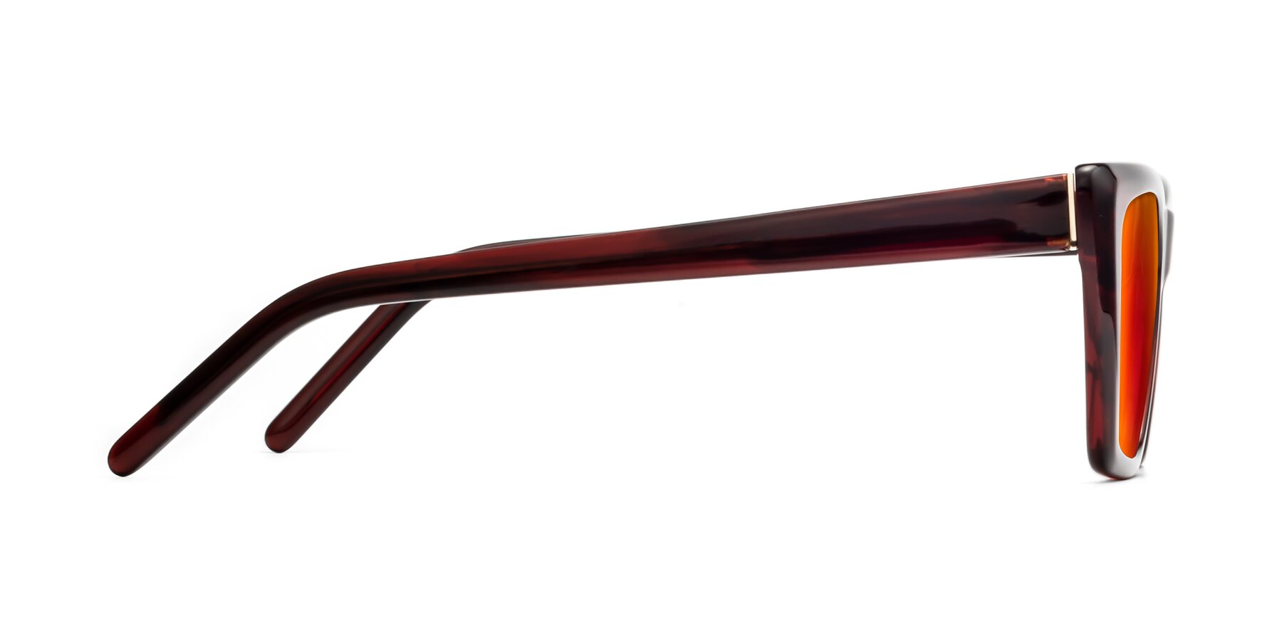 Side of 1494 in Stripe Wine with Red Gold Mirrored Lenses