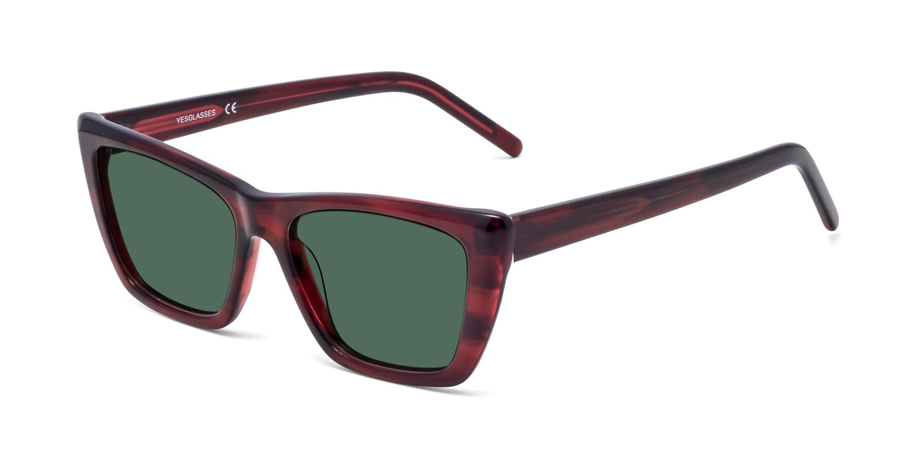 Angle of 1494 in Stripe Wine with Green Polarized Lenses