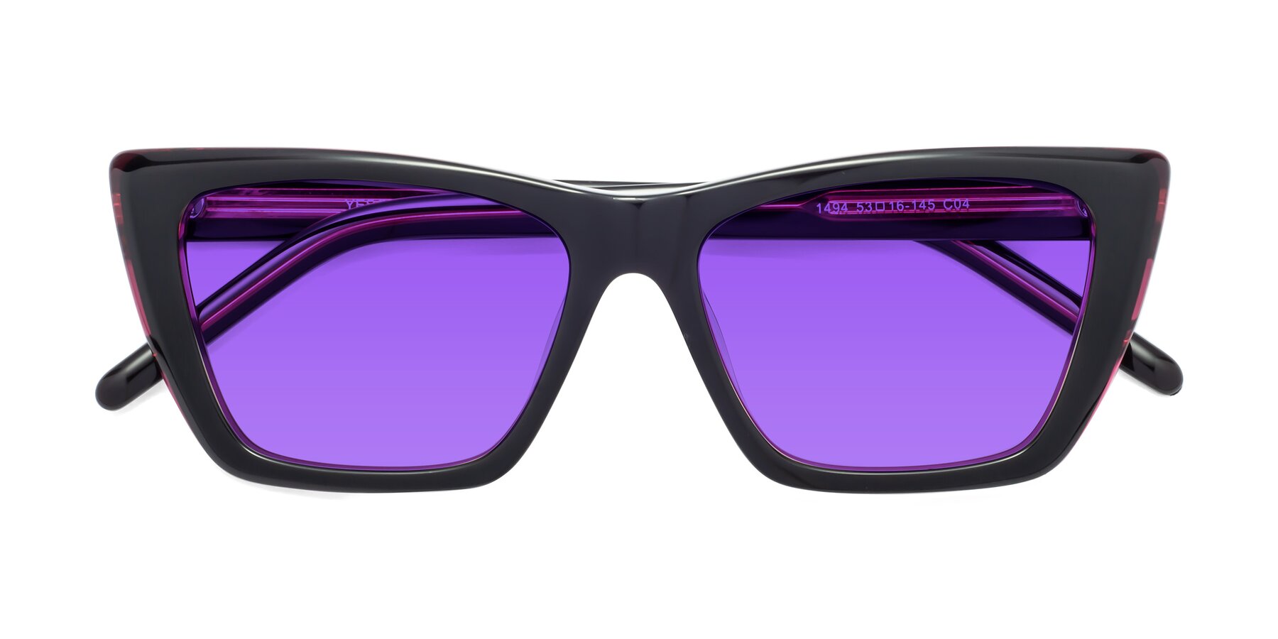 Folded Front of 1494 in Black-Wine with Purple Tinted Lenses
