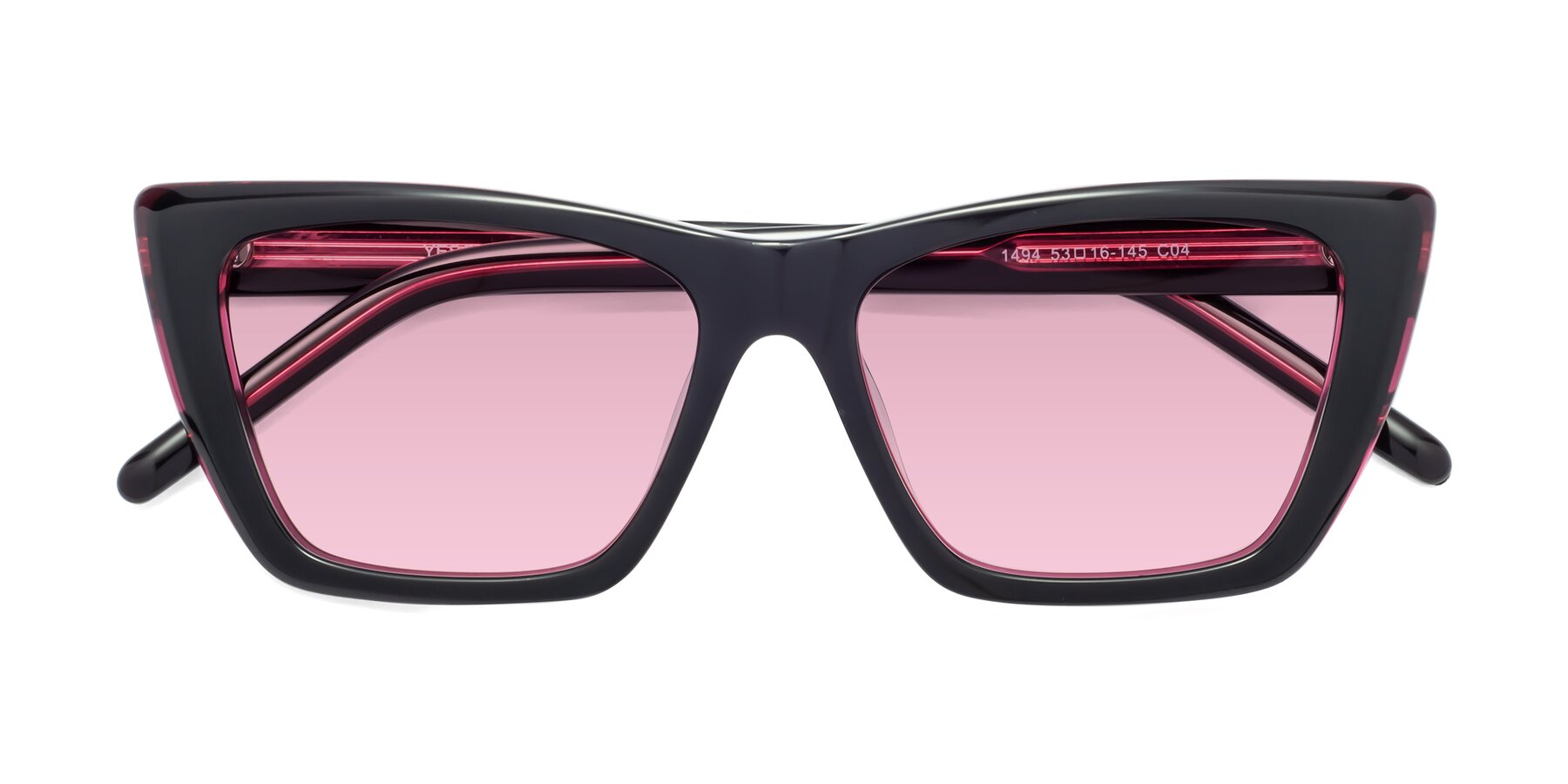 Folded Front of 1494 in Black-Wine with Light Wine Tinted Lenses