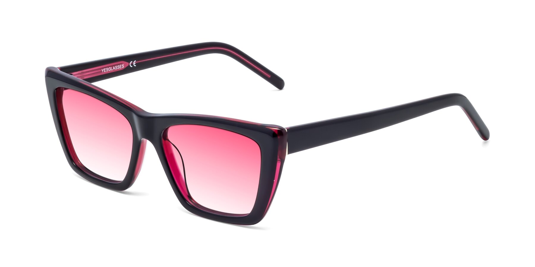 Angle of 1494 in Black-Wine with Pink Gradient Lenses