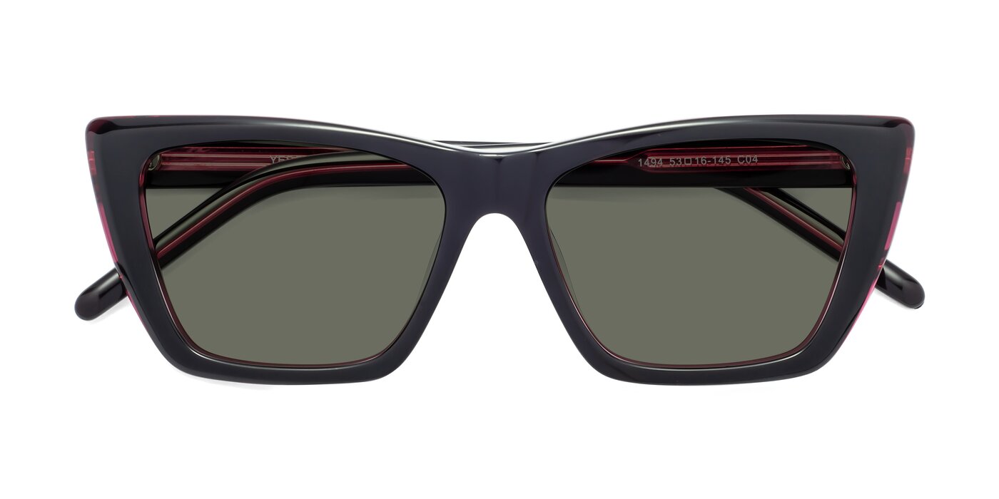 1494 - Black / Wine Polarized Sunglasses
