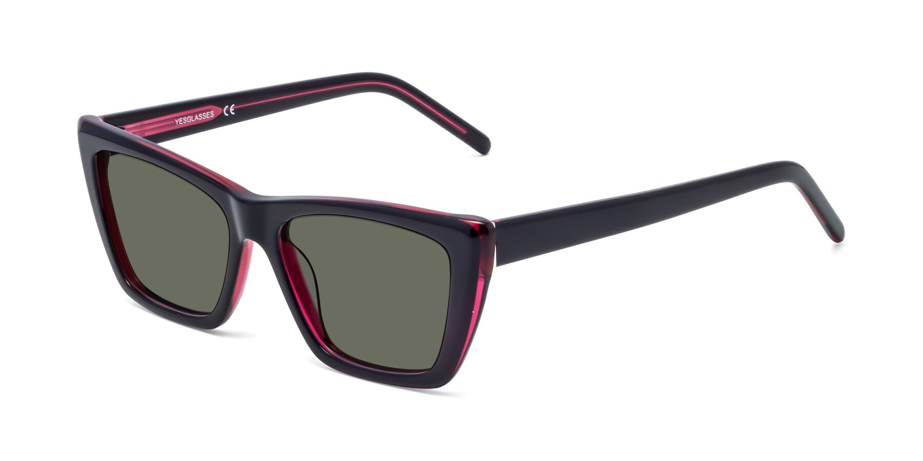 Angle of 1494 in Black-Wine with Gray Polarized Lenses