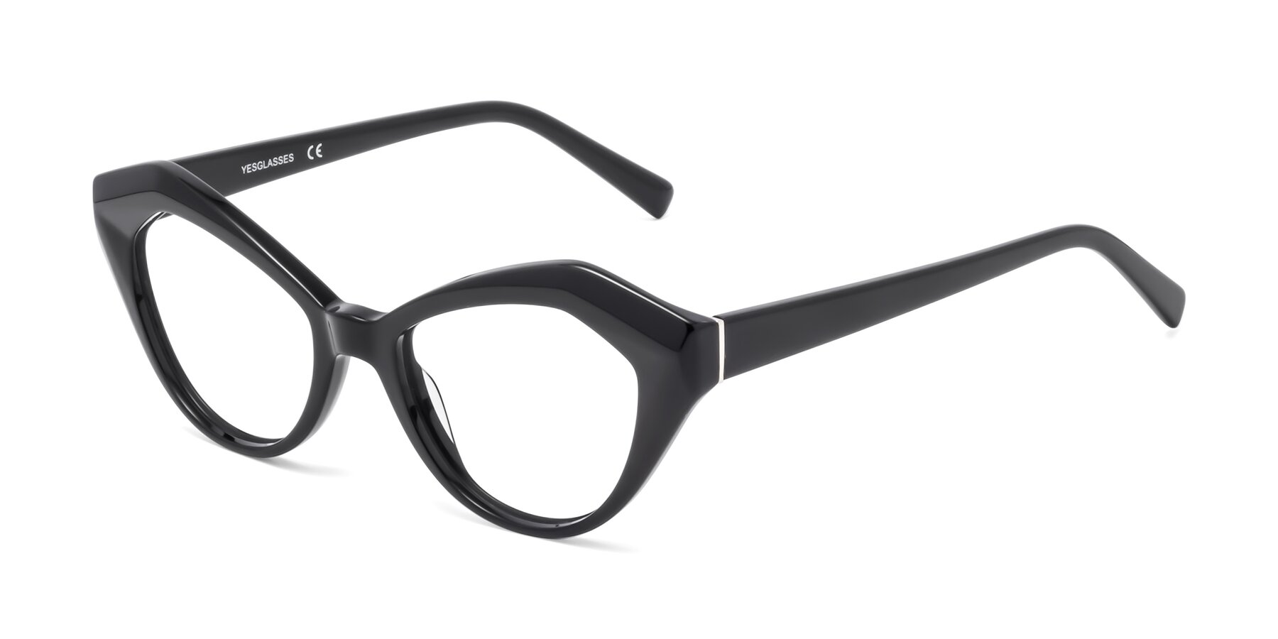 Angle of 1495 in Black with Clear Eyeglass Lenses