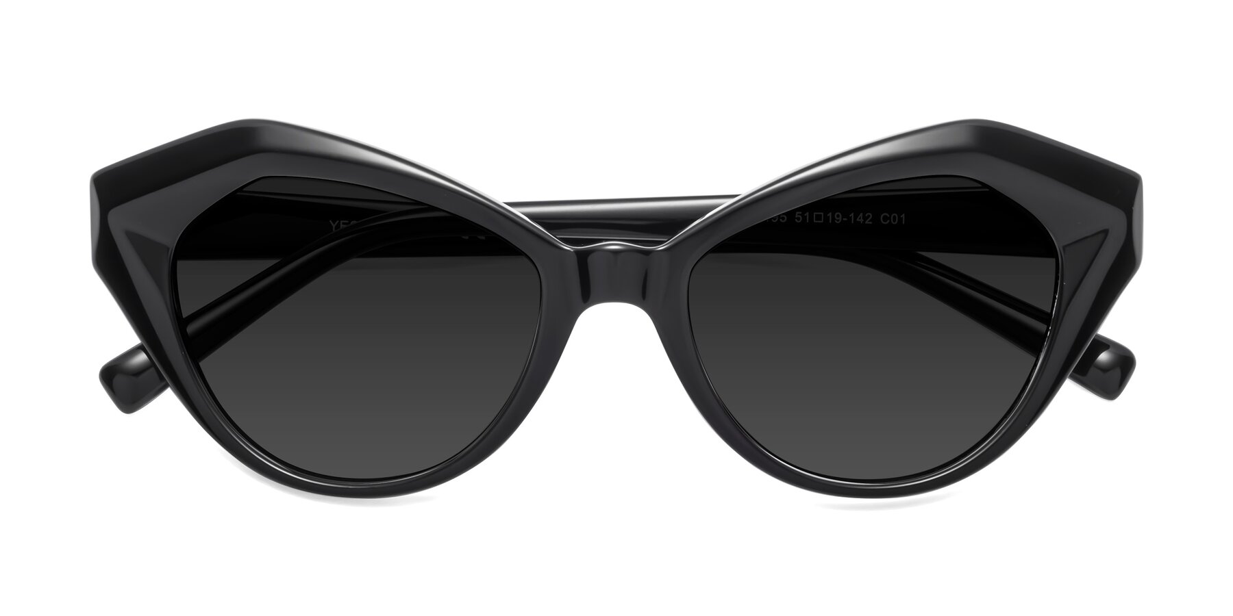 Folded Front of 1495 in Black with Gray Polarized TAC Lenses