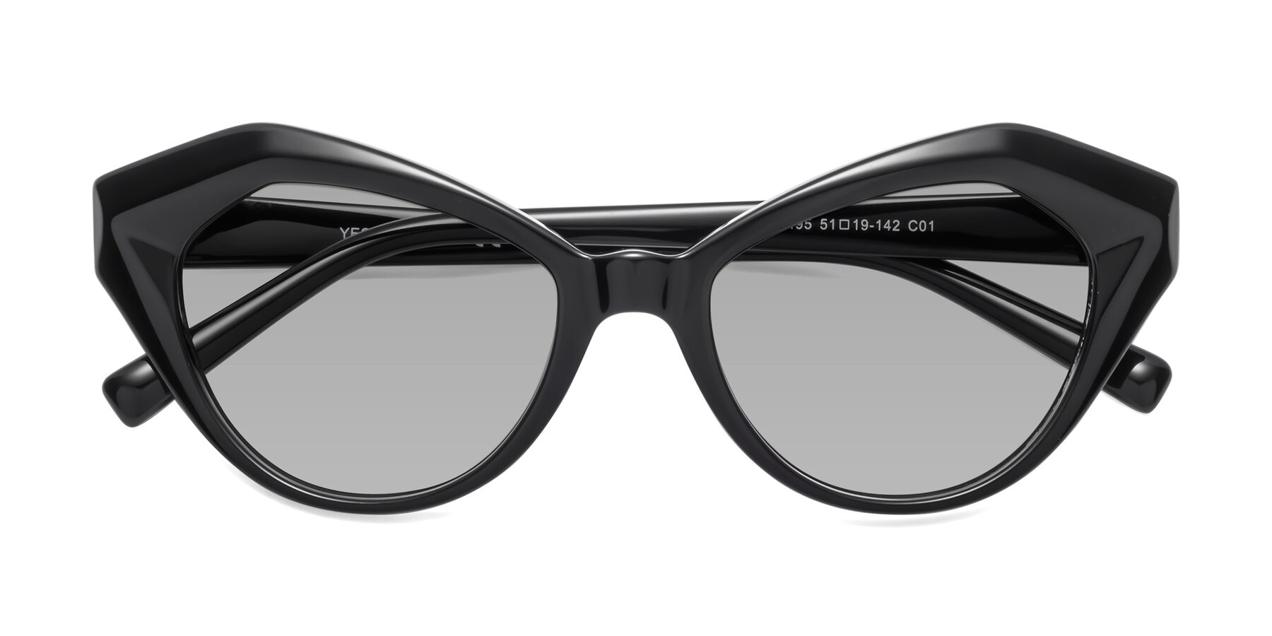 Folded Front of 1495 in Black with Light Gray Tinted Lenses