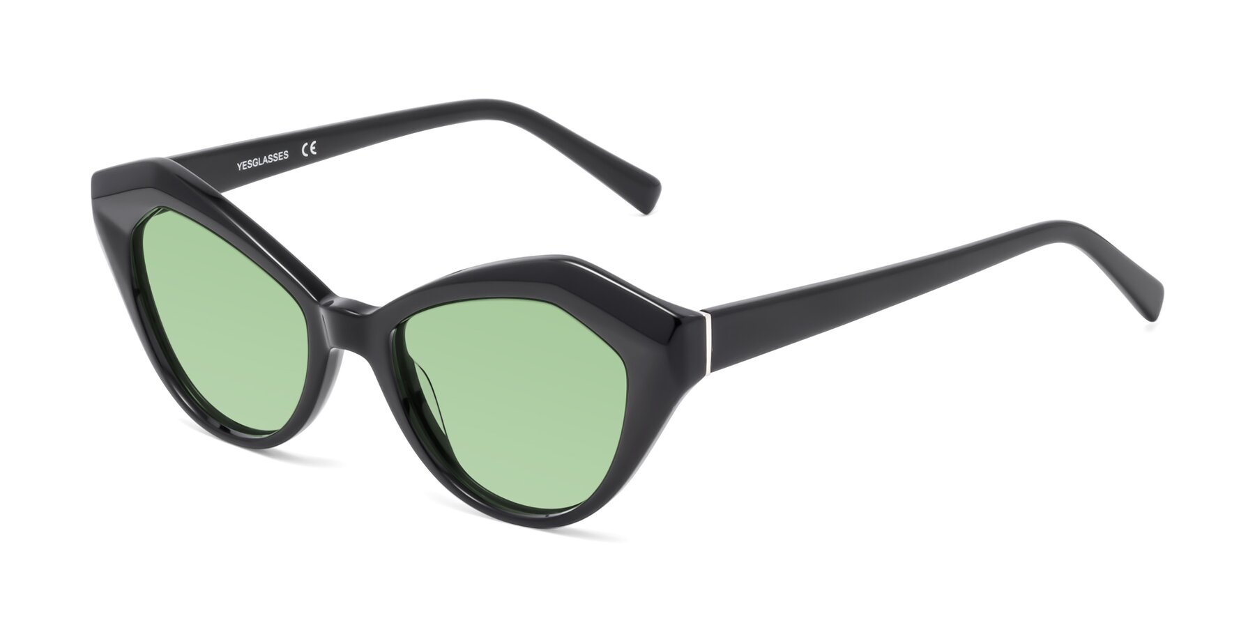 Angle of 1495 in Black with Medium Green Tinted Lenses