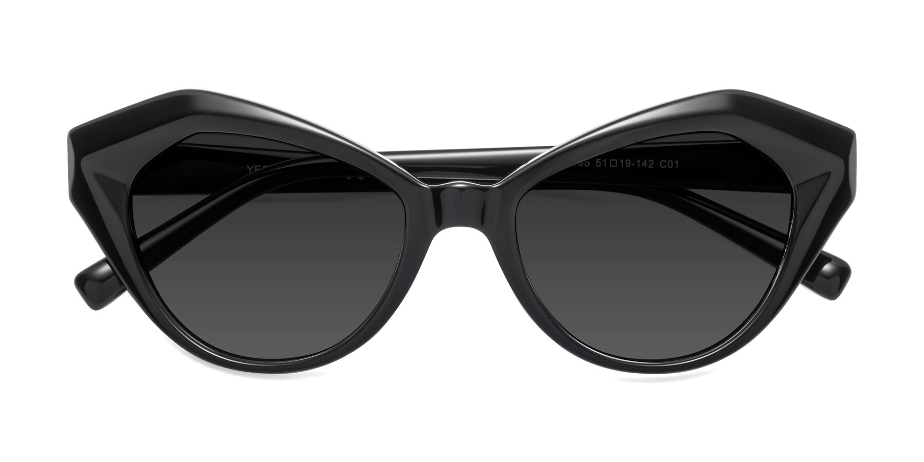 Folded Front of 1495 in Black with Gray Tinted Lenses