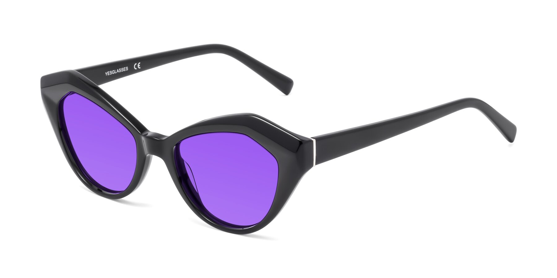 Angle of 1495 in Black with Purple Tinted Lenses