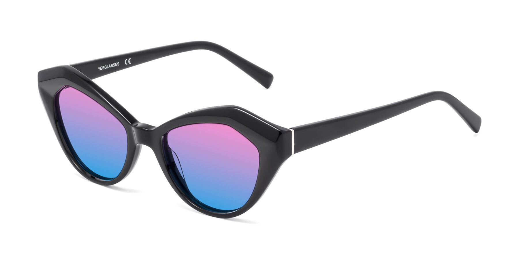 Angle of 1495 in Black with Pink / Blue Gradient Lenses