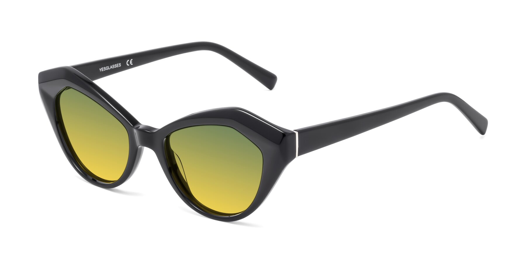 Angle of 1495 in Black with Green / Yellow Gradient Lenses