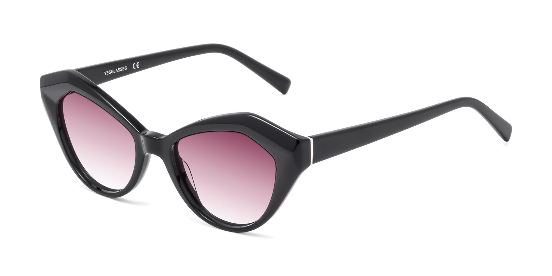 Angle of 1495 in Black with Wine Gradient Lenses