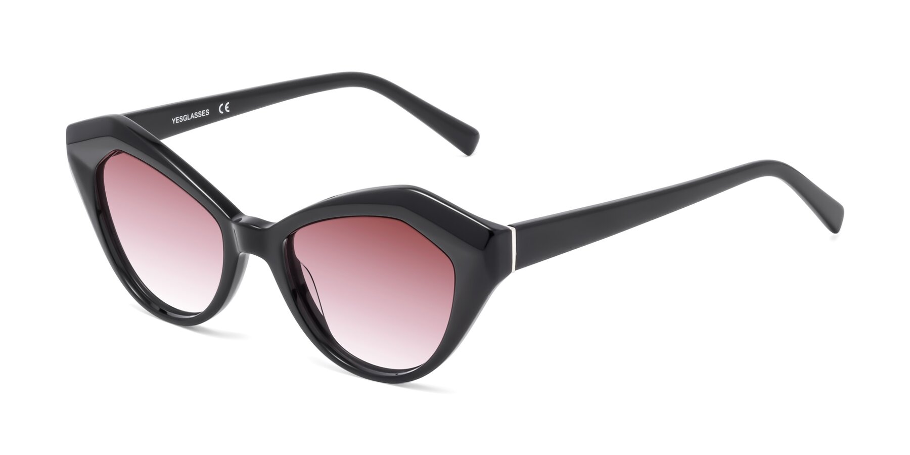 Angle of 1495 in Black with Garnet Gradient Lenses