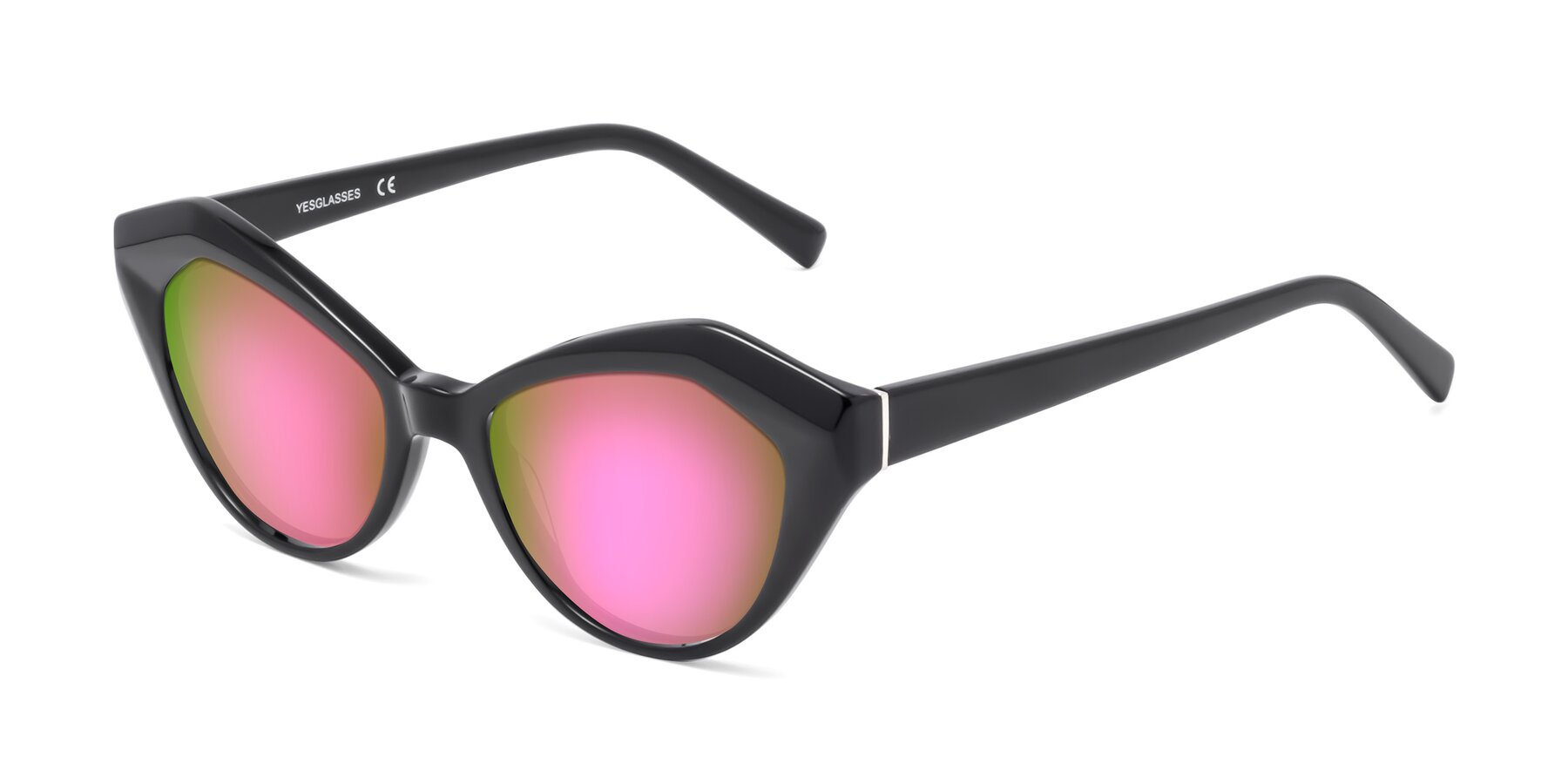 Angle of 1495 in Black with Pink Mirrored Lenses