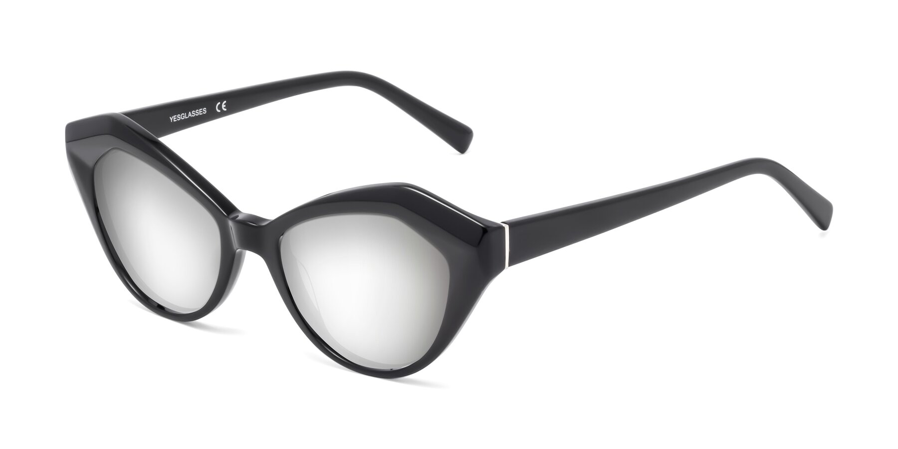 Angle of 1495 in Black with Silver Mirrored Lenses