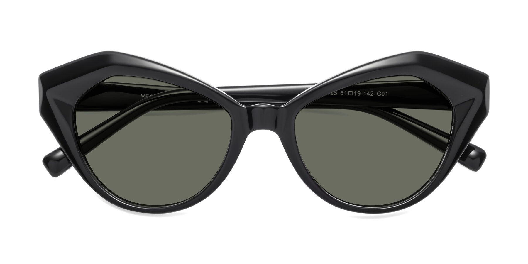 Folded Front of 1495 in Black with Gray Polarized Lenses