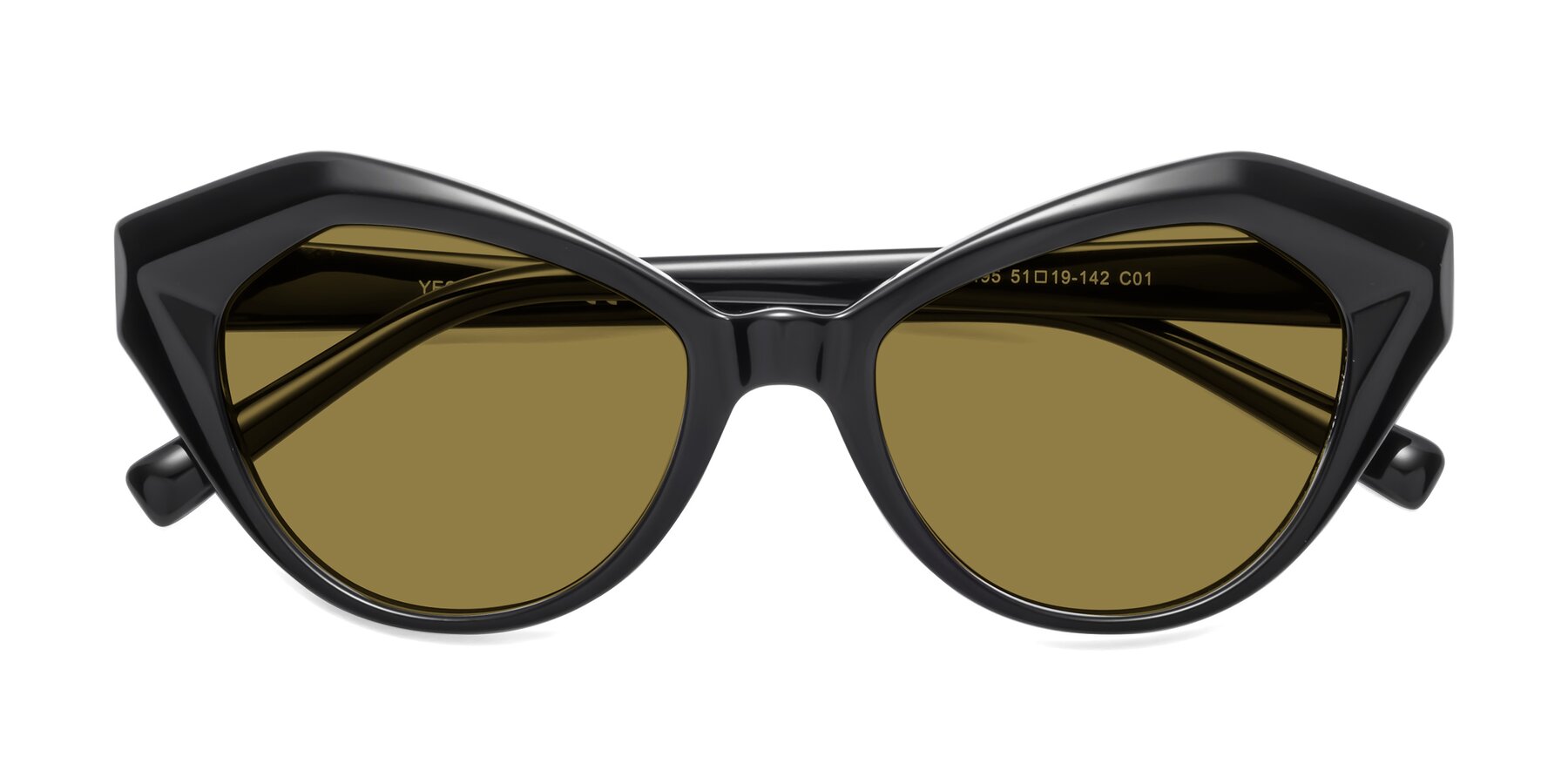 Folded Front of 1495 in Black with Brown Polarized Lenses