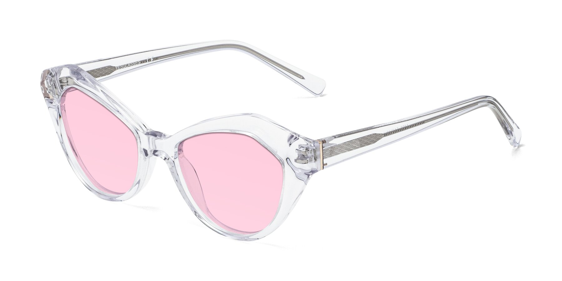 Angle of 1495 in Clear with Light Pink Tinted Lenses