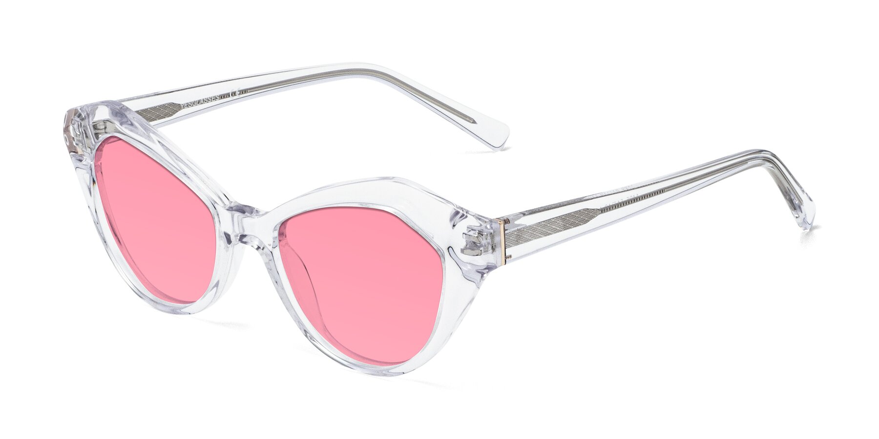Angle of 1495 in Clear with Medium Pink Tinted Lenses