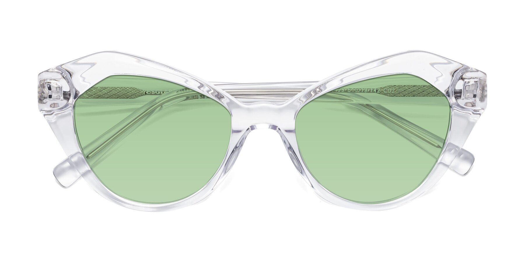 Folded Front of 1495 in Clear with Medium Green Tinted Lenses