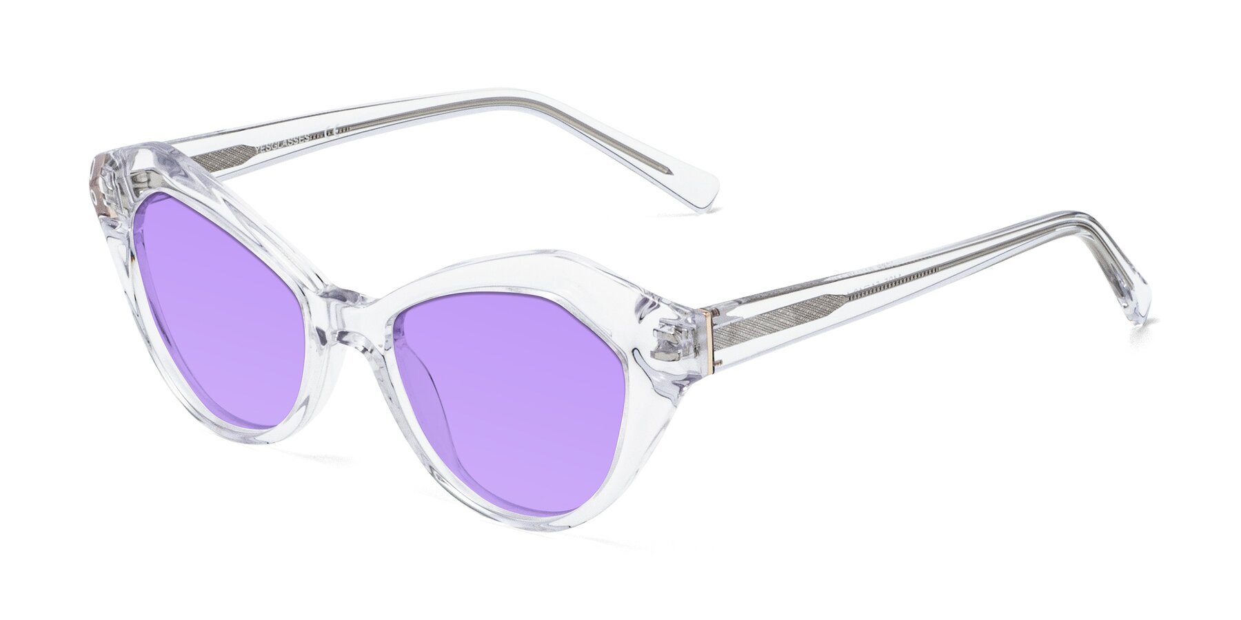 Angle of 1495 in Clear with Medium Purple Tinted Lenses