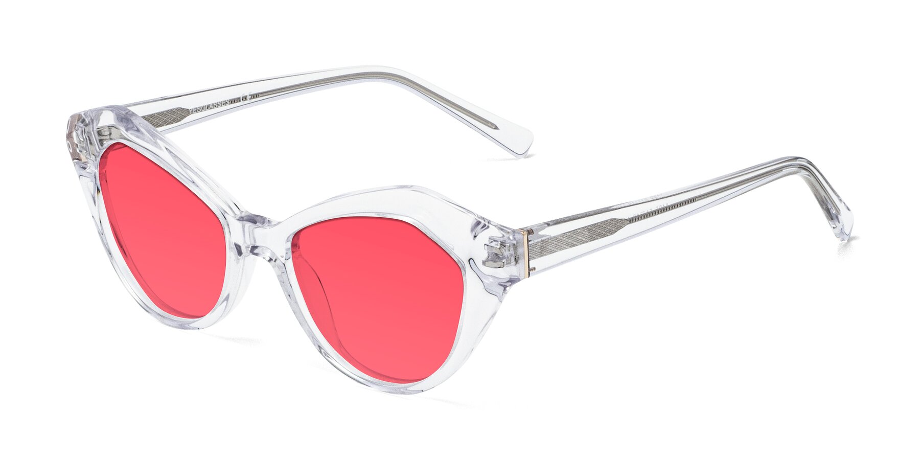 Angle of 1495 in Clear with Pink Tinted Lenses