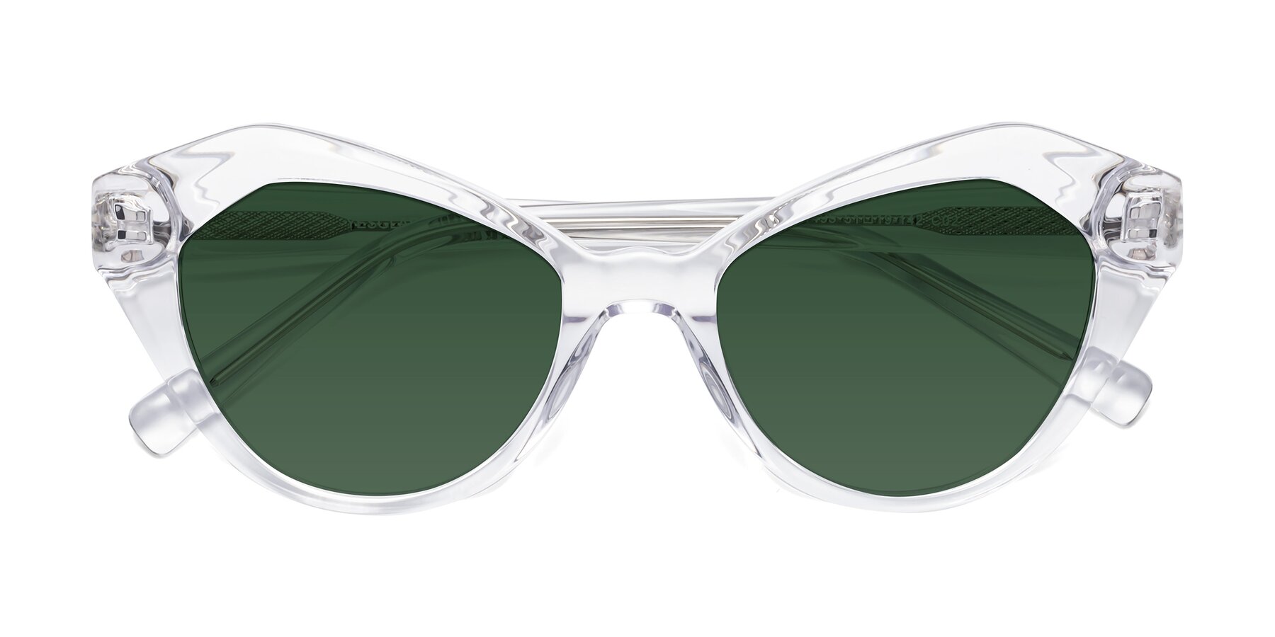 Folded Front of 1495 in Clear with Green Tinted Lenses