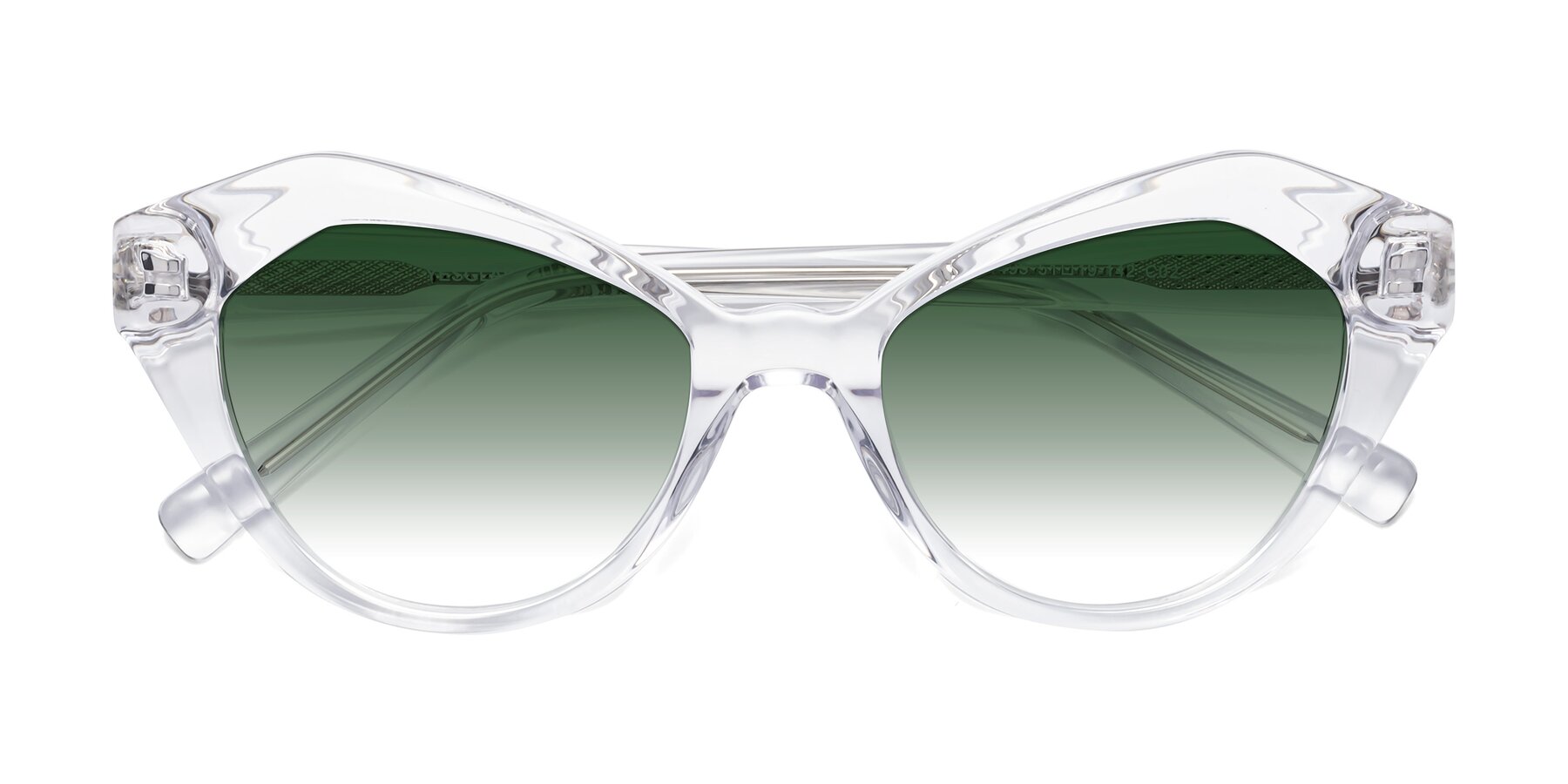 Folded Front of 1495 in Clear with Green Gradient Lenses