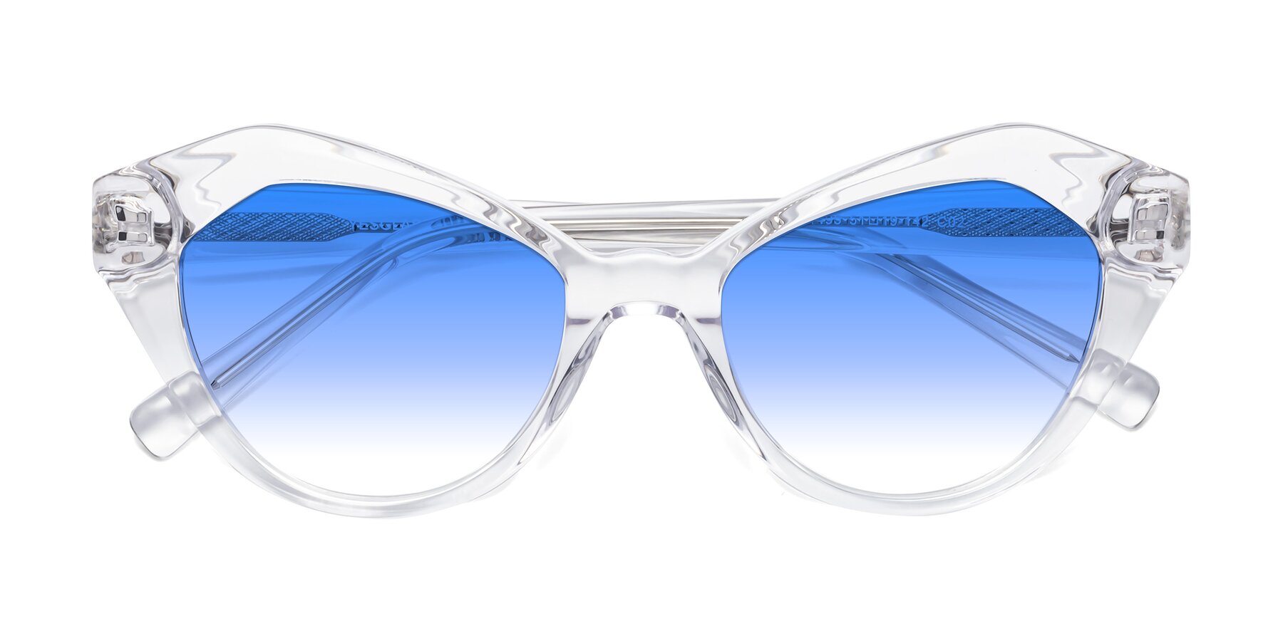 Folded Front of 1495 in Clear with Blue Gradient Lenses