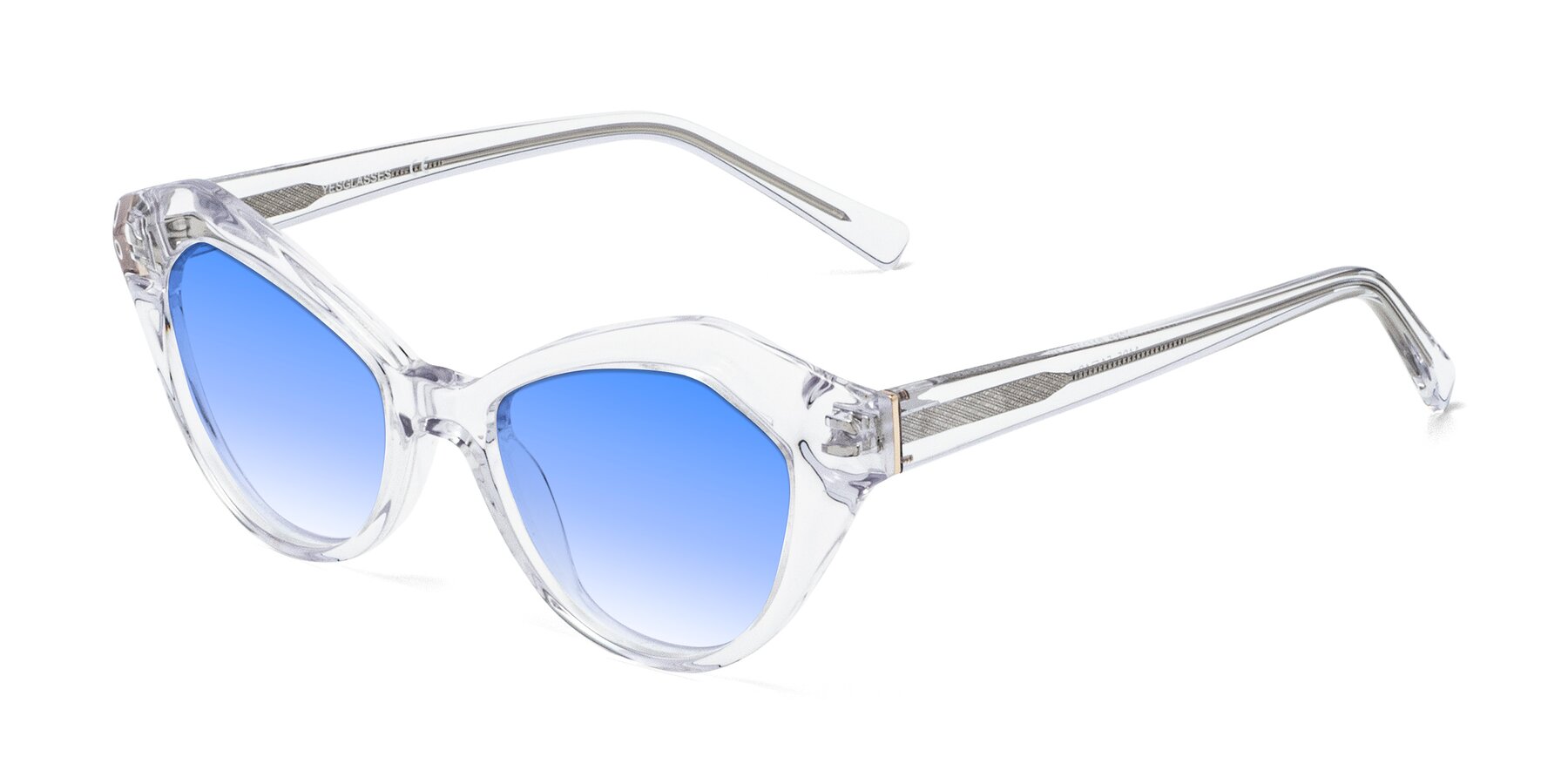 Angle of 1495 in Clear with Blue Gradient Lenses