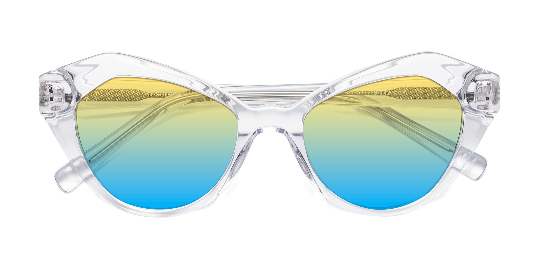 Folded Front of 1495 in Clear with Yellow / Blue Gradient Lenses