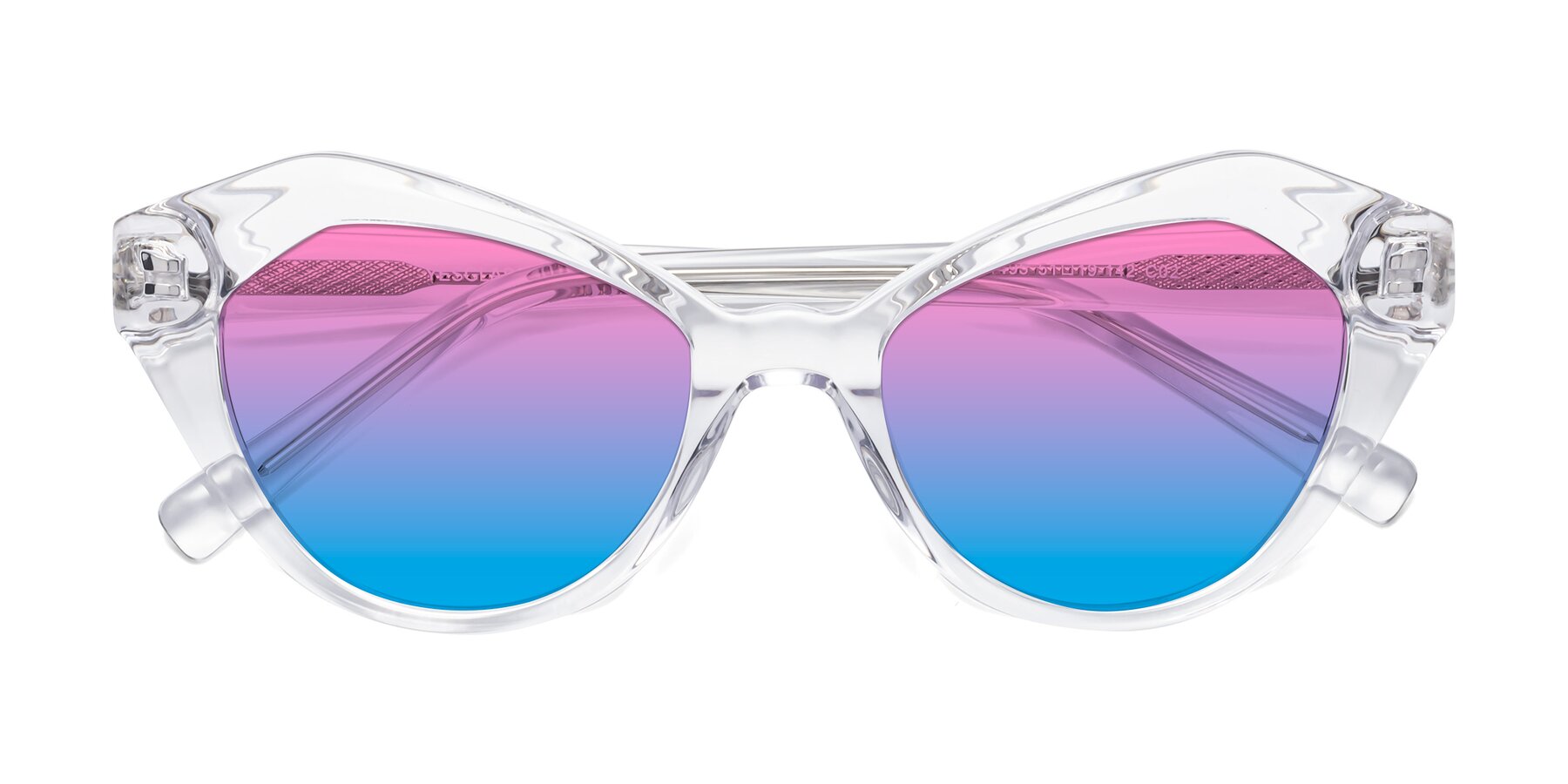 Folded Front of 1495 in Clear with Pink / Blue Gradient Lenses