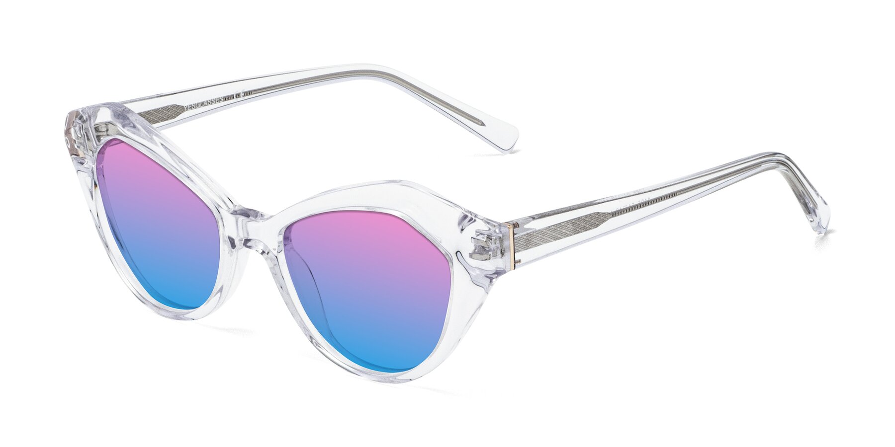 Angle of 1495 in Clear with Pink / Blue Gradient Lenses