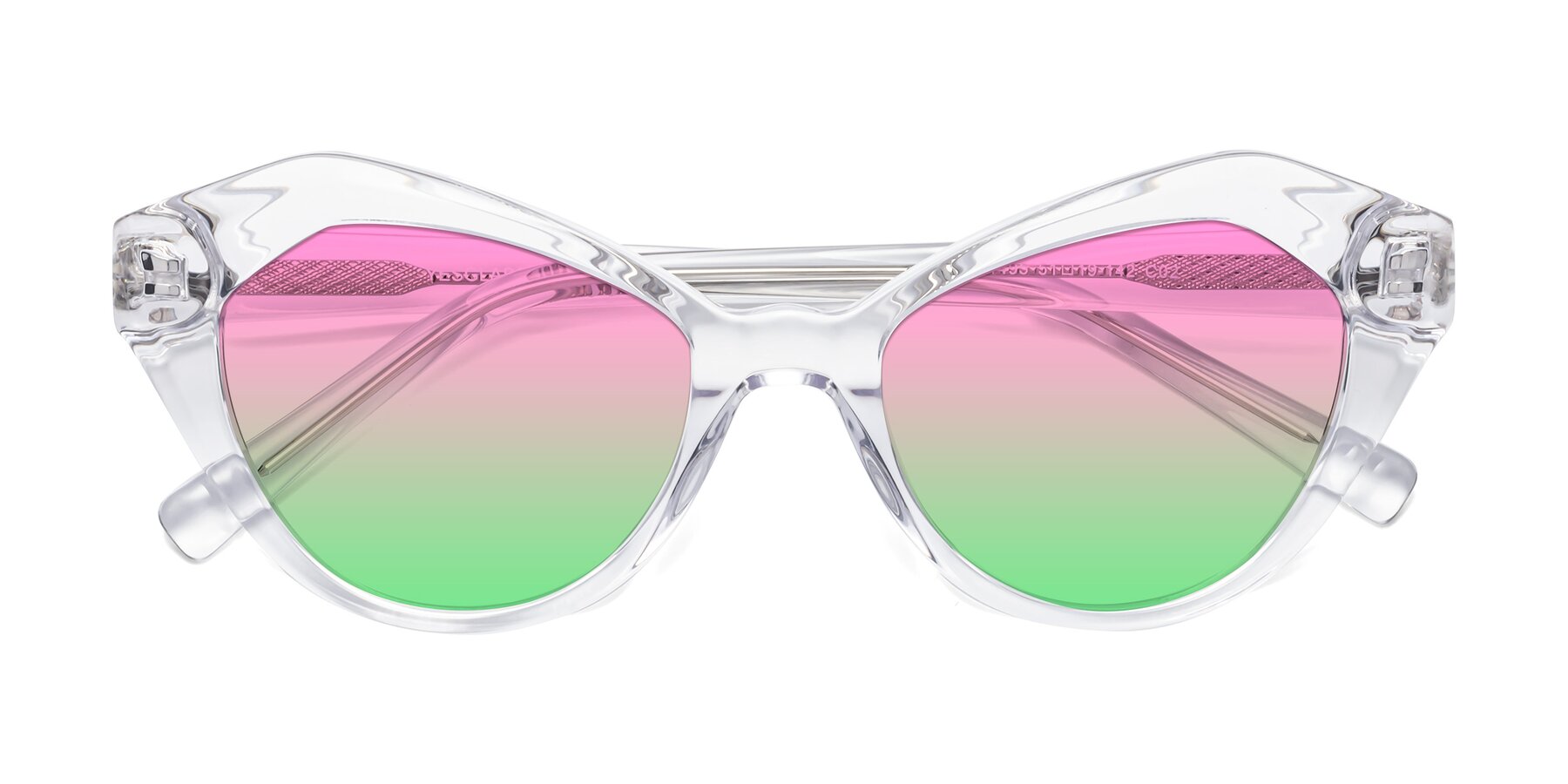 Folded Front of 1495 in Clear with Pink / Green Gradient Lenses