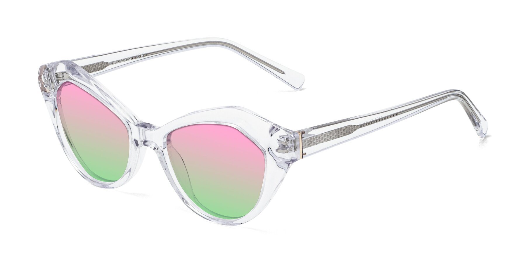 Angle of 1495 in Clear with Pink / Green Gradient Lenses