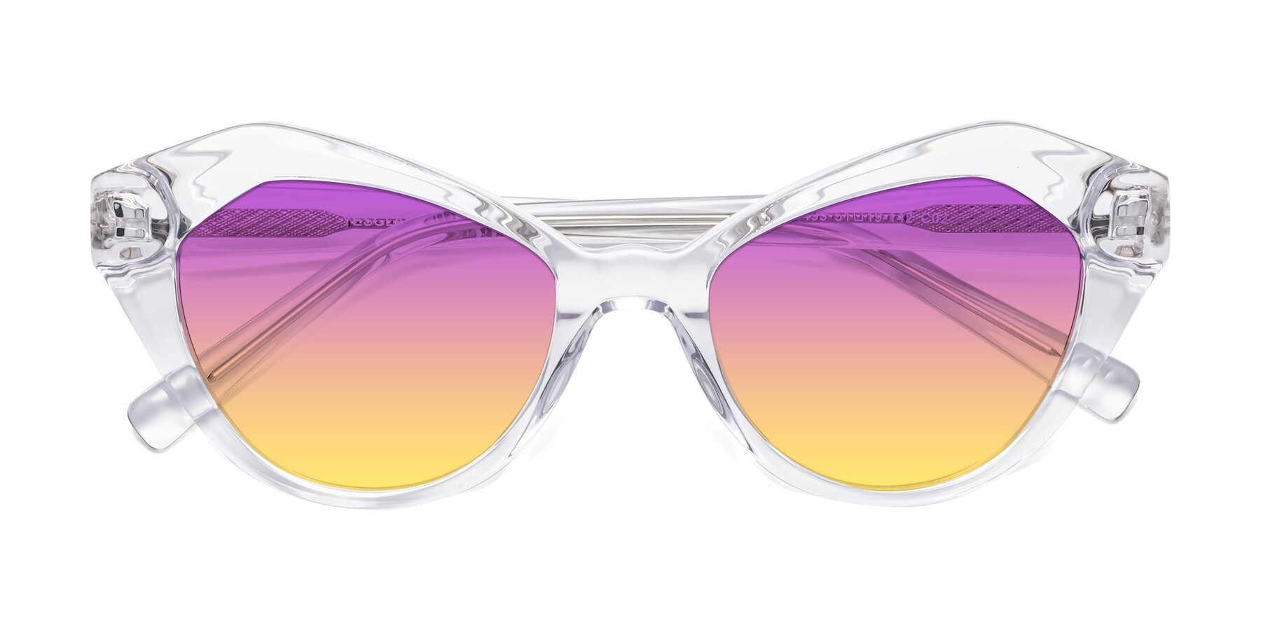 Folded Front of 1495 in Clear with Purple / Yellow Gradient Lenses