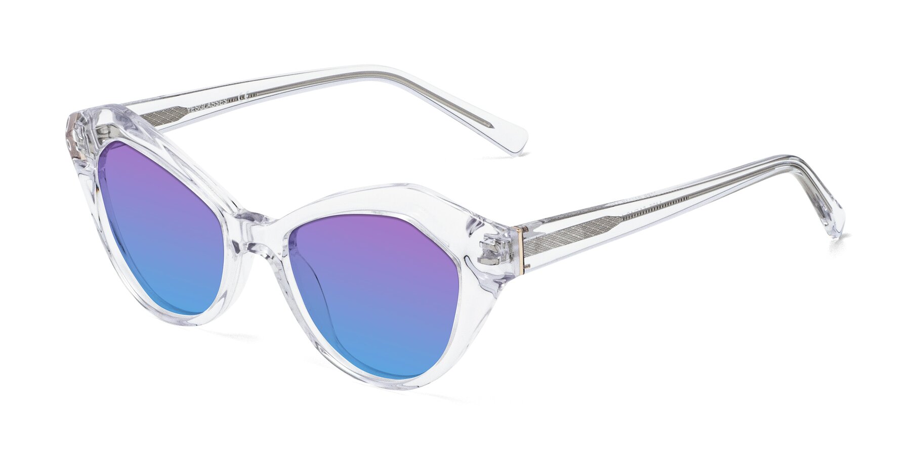 Angle of 1495 in Clear with Purple / Blue Gradient Lenses