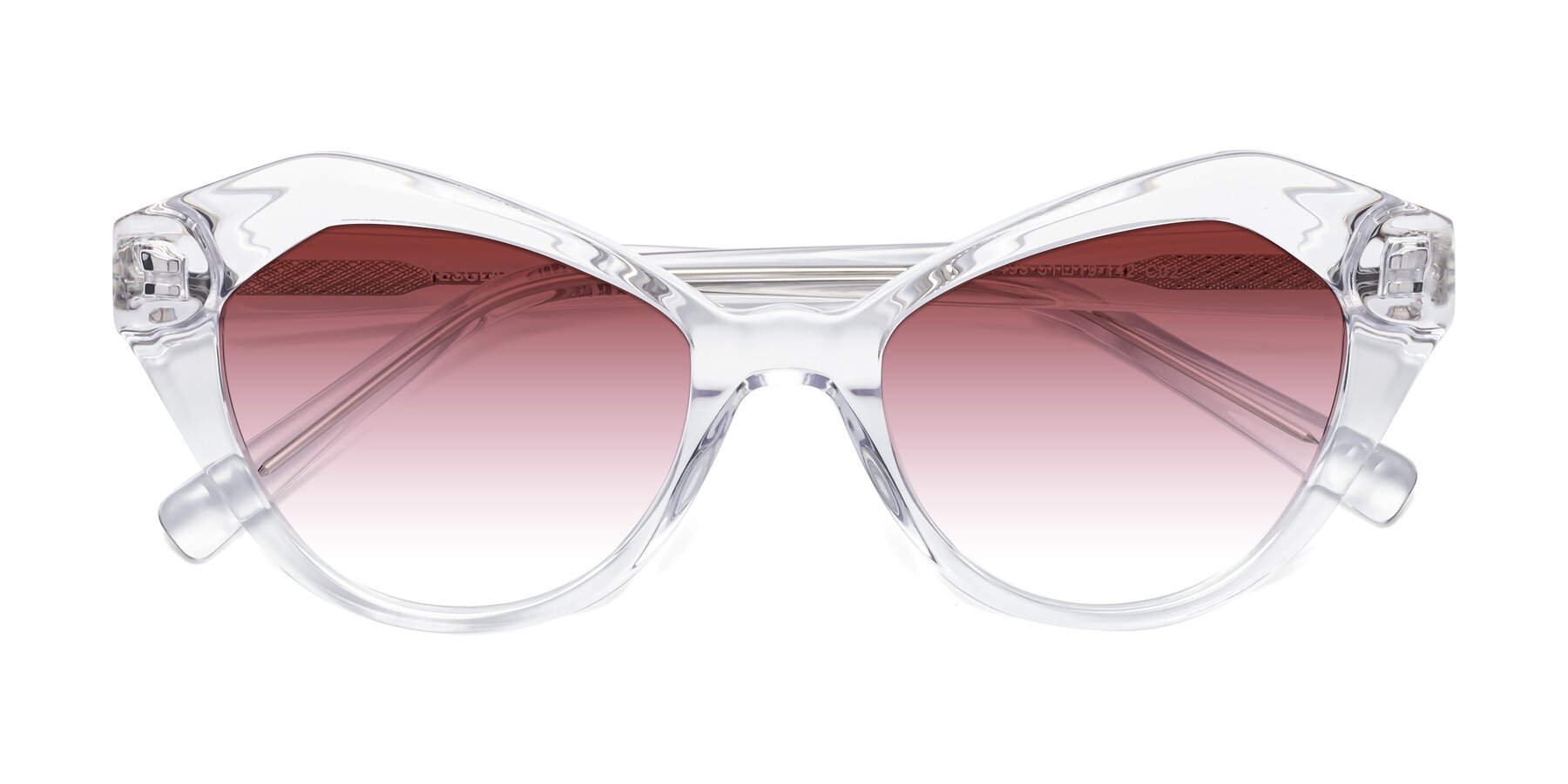 Folded Front of 1495 in Clear with Garnet Gradient Lenses