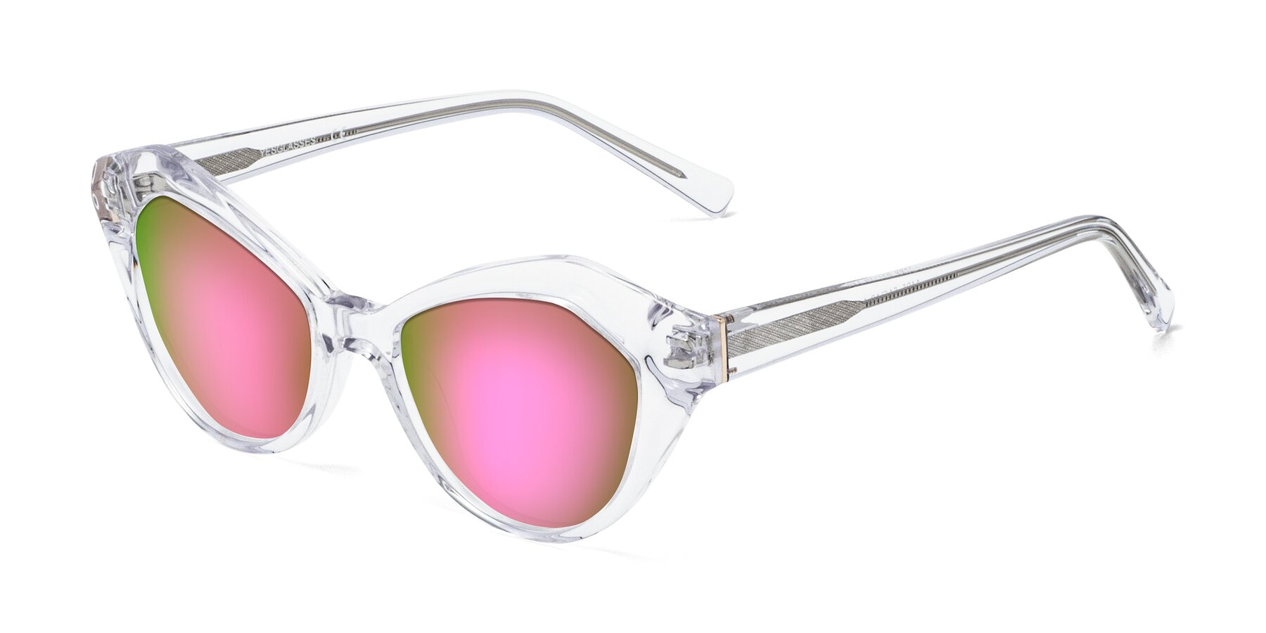 Angle of 1495 in Clear with Pink Mirrored Lenses