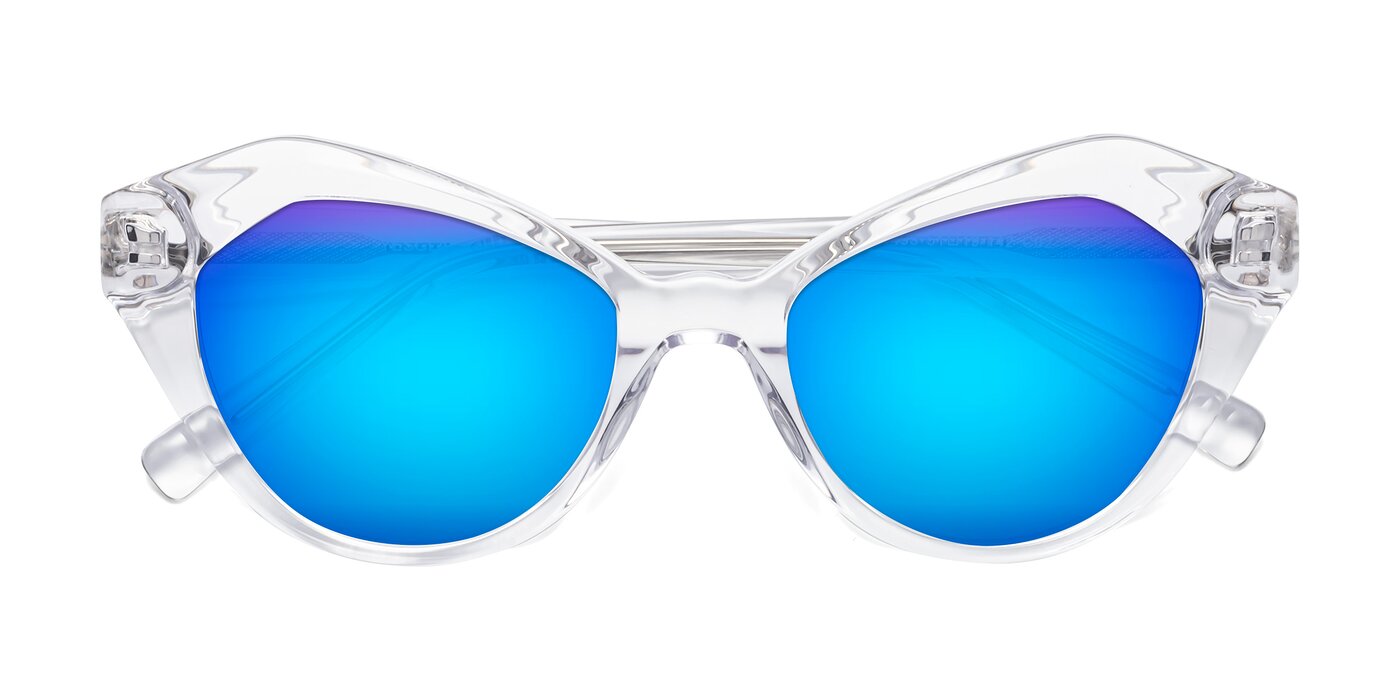 1495 - Clear Flash Mirrored Sunglasses