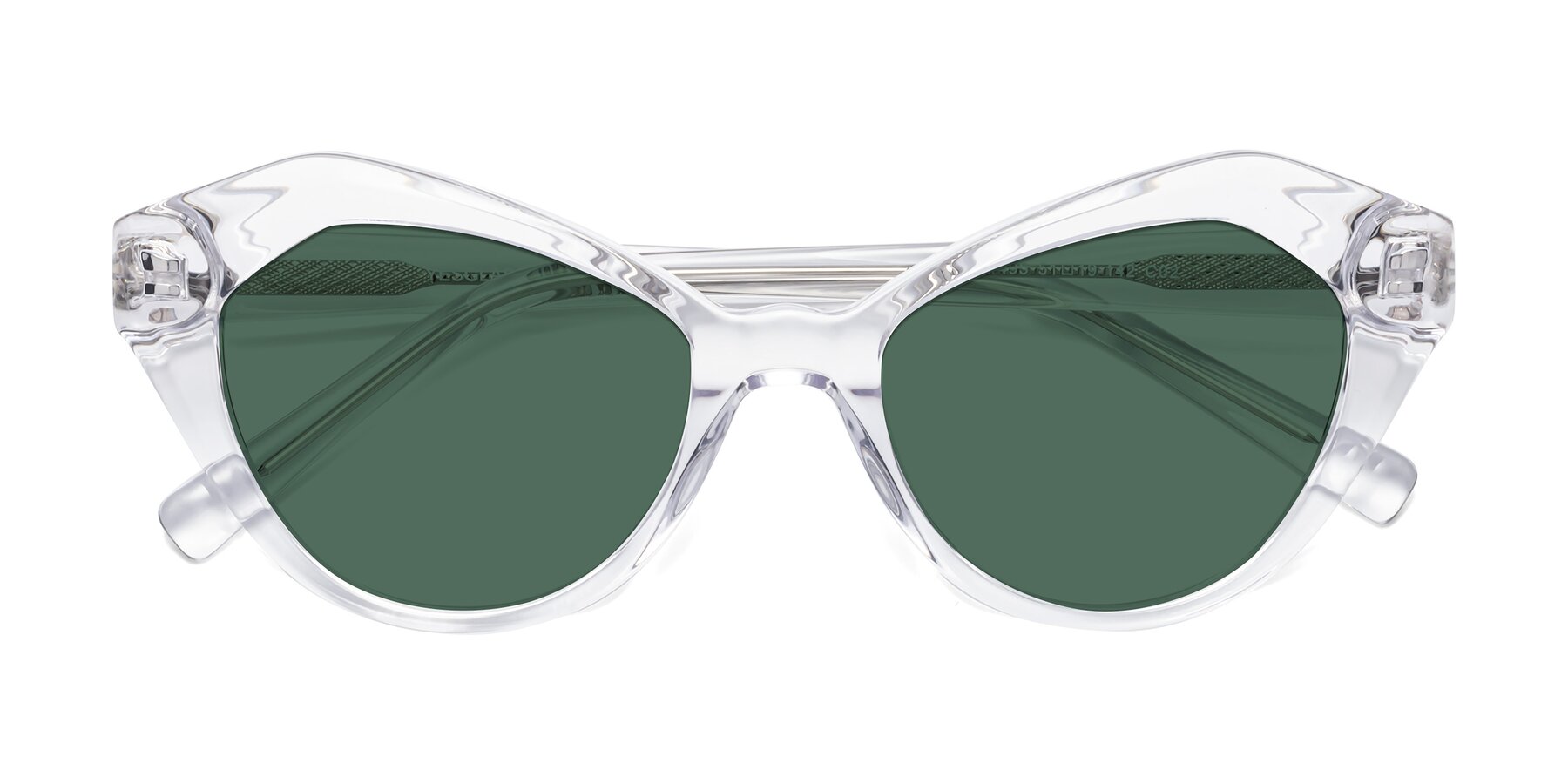 Folded Front of 1495 in Clear with Green Polarized Lenses