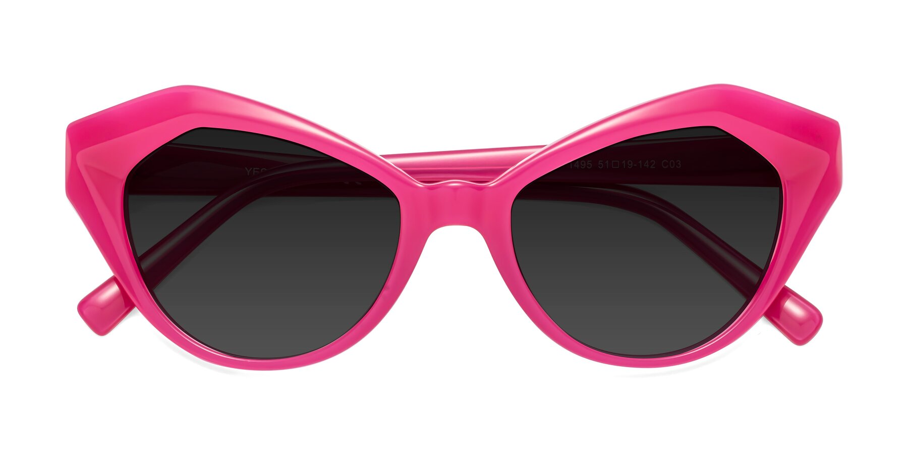 Folded Front of 1495 in Pink with Gray Polarized TAC Lenses