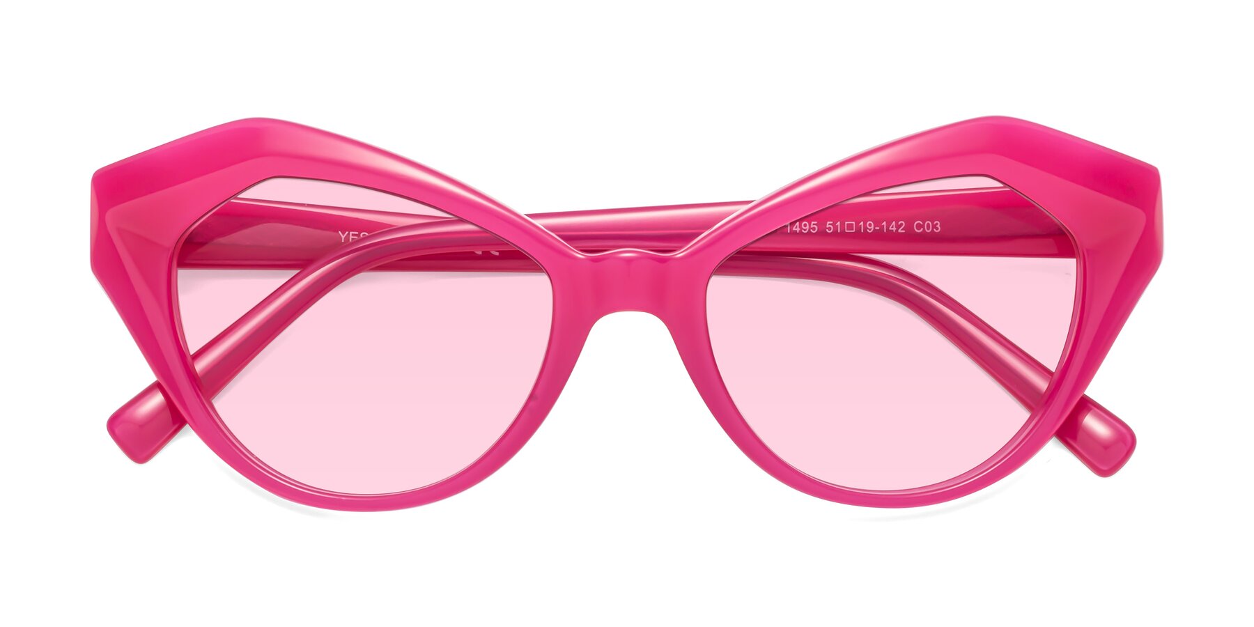 Folded Front of 1495 in Pink with Light Pink Tinted Lenses