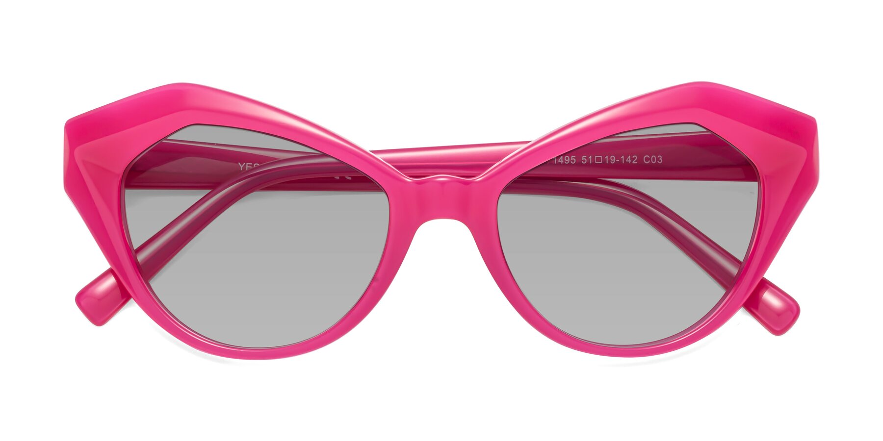 Folded Front of 1495 in Pink with Light Gray Tinted Lenses