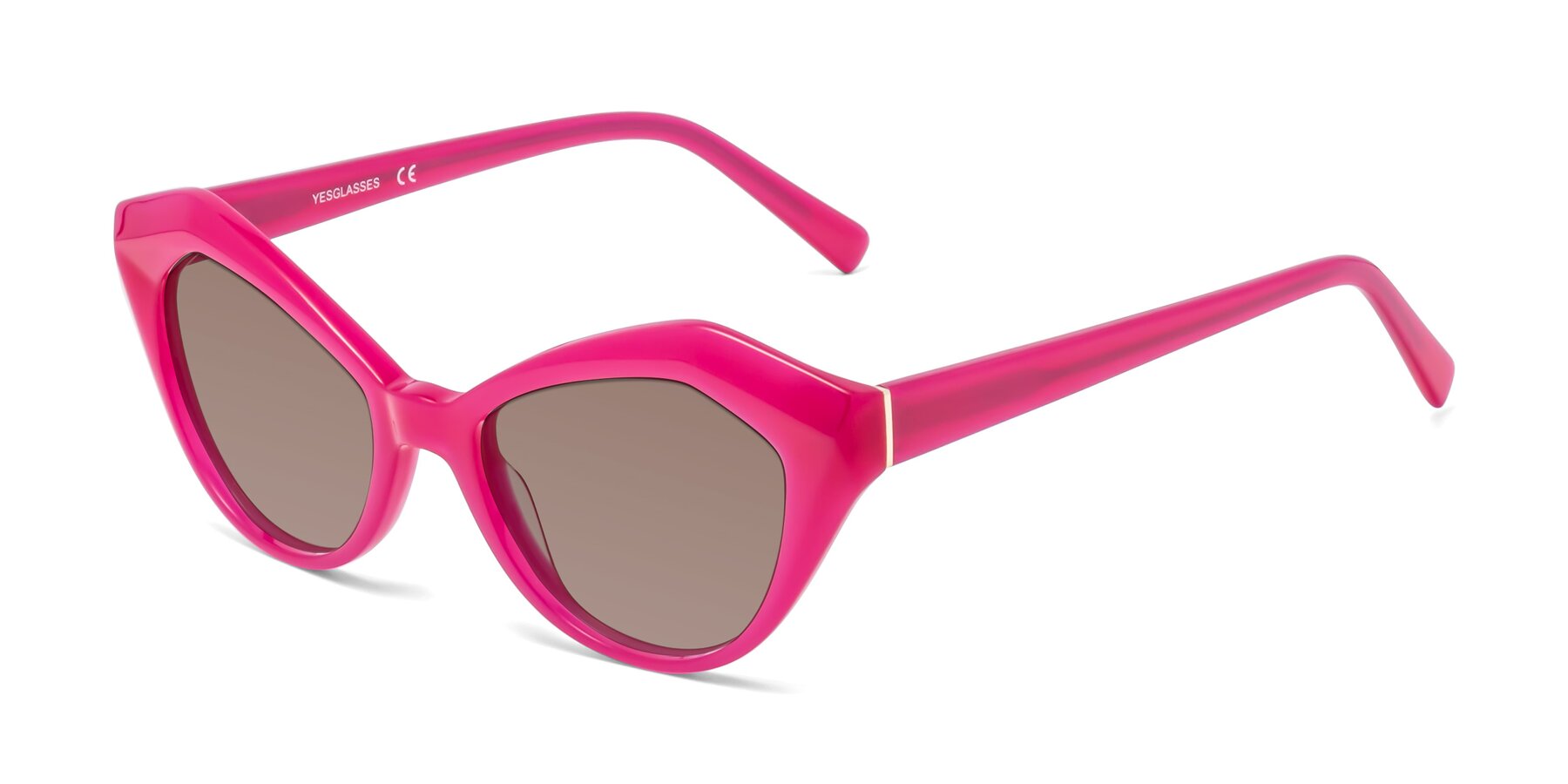 Angle of 1495 in Pink with Medium Brown Tinted Lenses