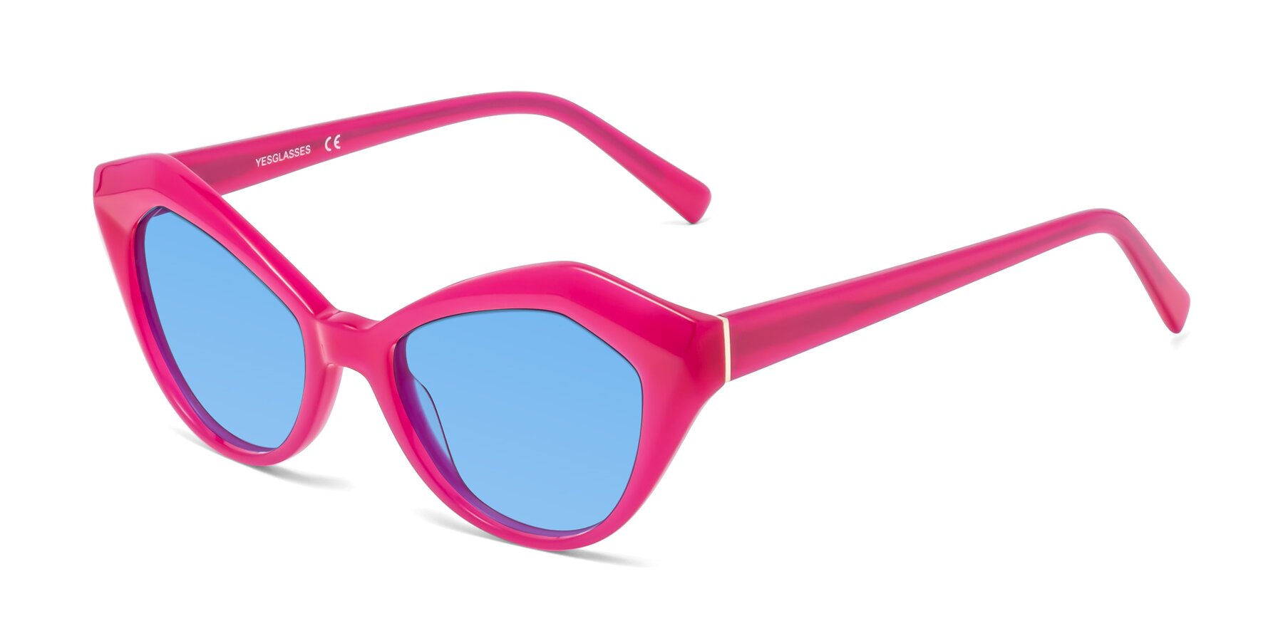 Angle of 1495 in Pink with Medium Blue Tinted Lenses