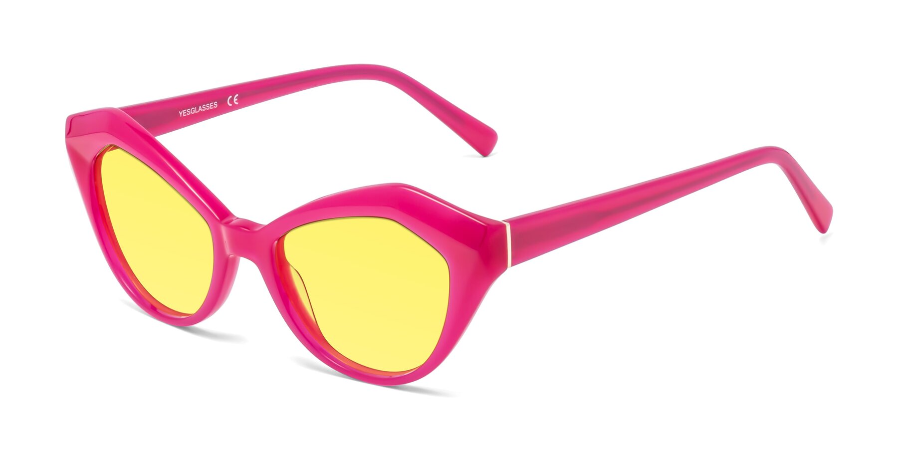 Angle of 1495 in Pink with Medium Yellow Tinted Lenses